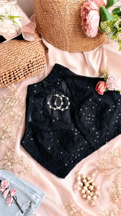 Midnight Spark Sequin Blouse