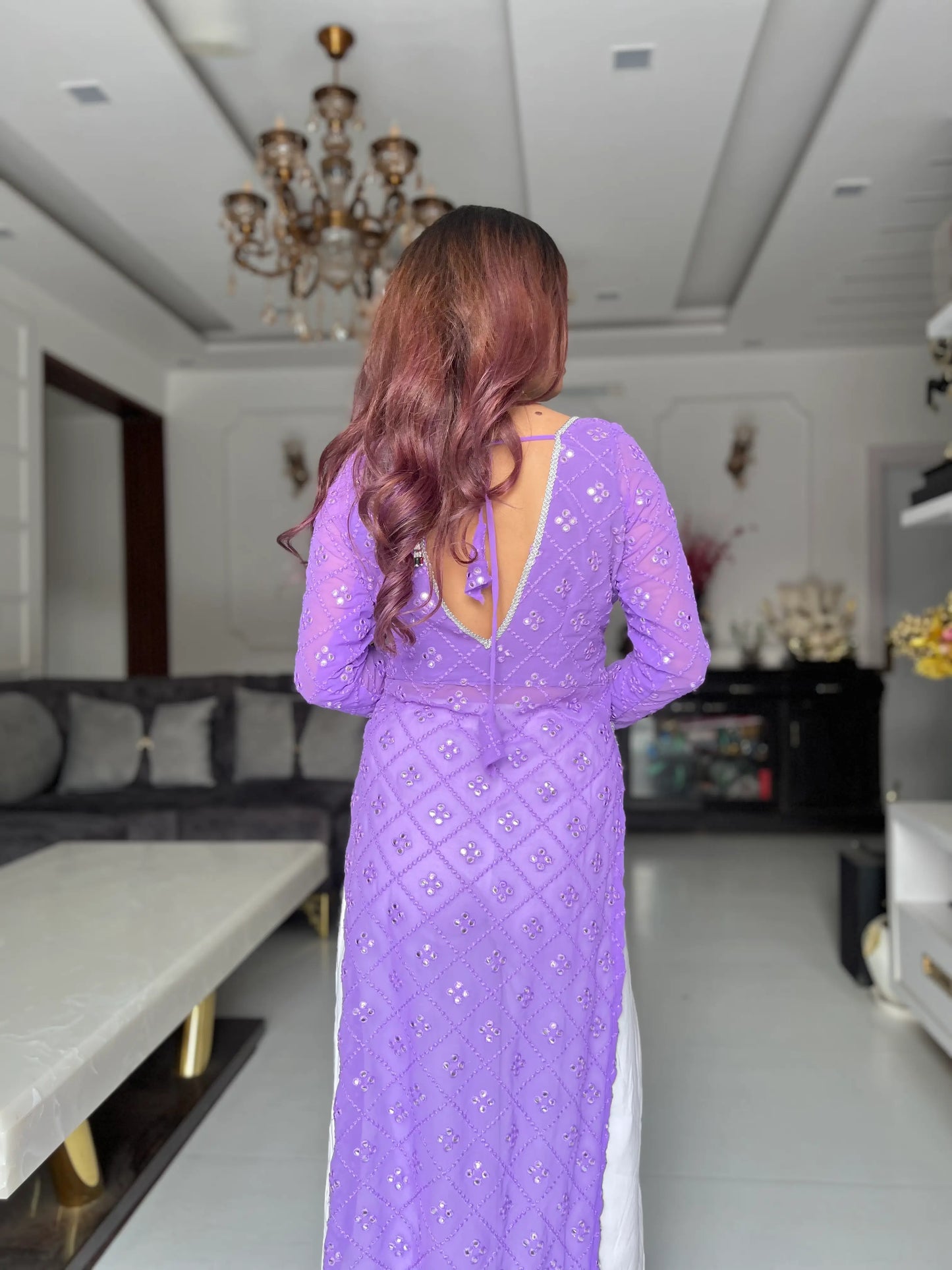 Sheer Lilac Surabhi's Gulnaz Kurta