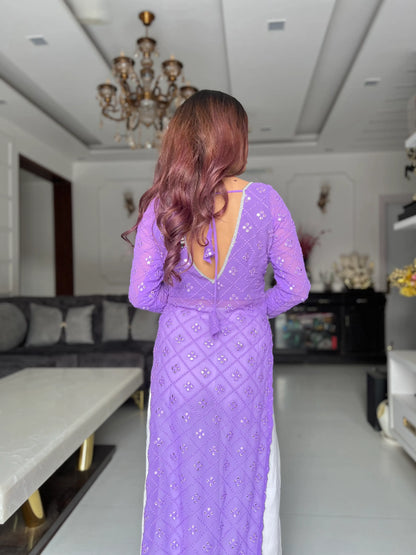 Sheer Lilac Surabhi's Gulnaz Kurta