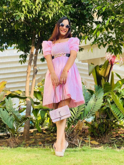 Blush Pink Smoky Twirl Dress