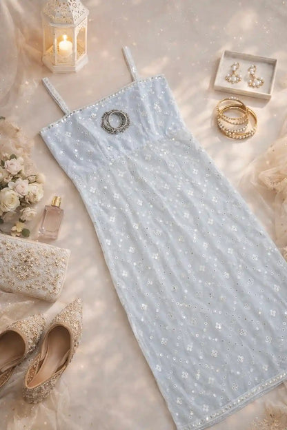Shefali’s White Mirror Gulnaz Kurta