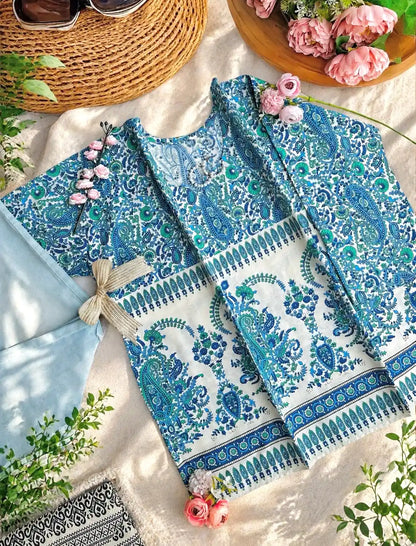 Jaipuri Blue Kairi Short Kurta
