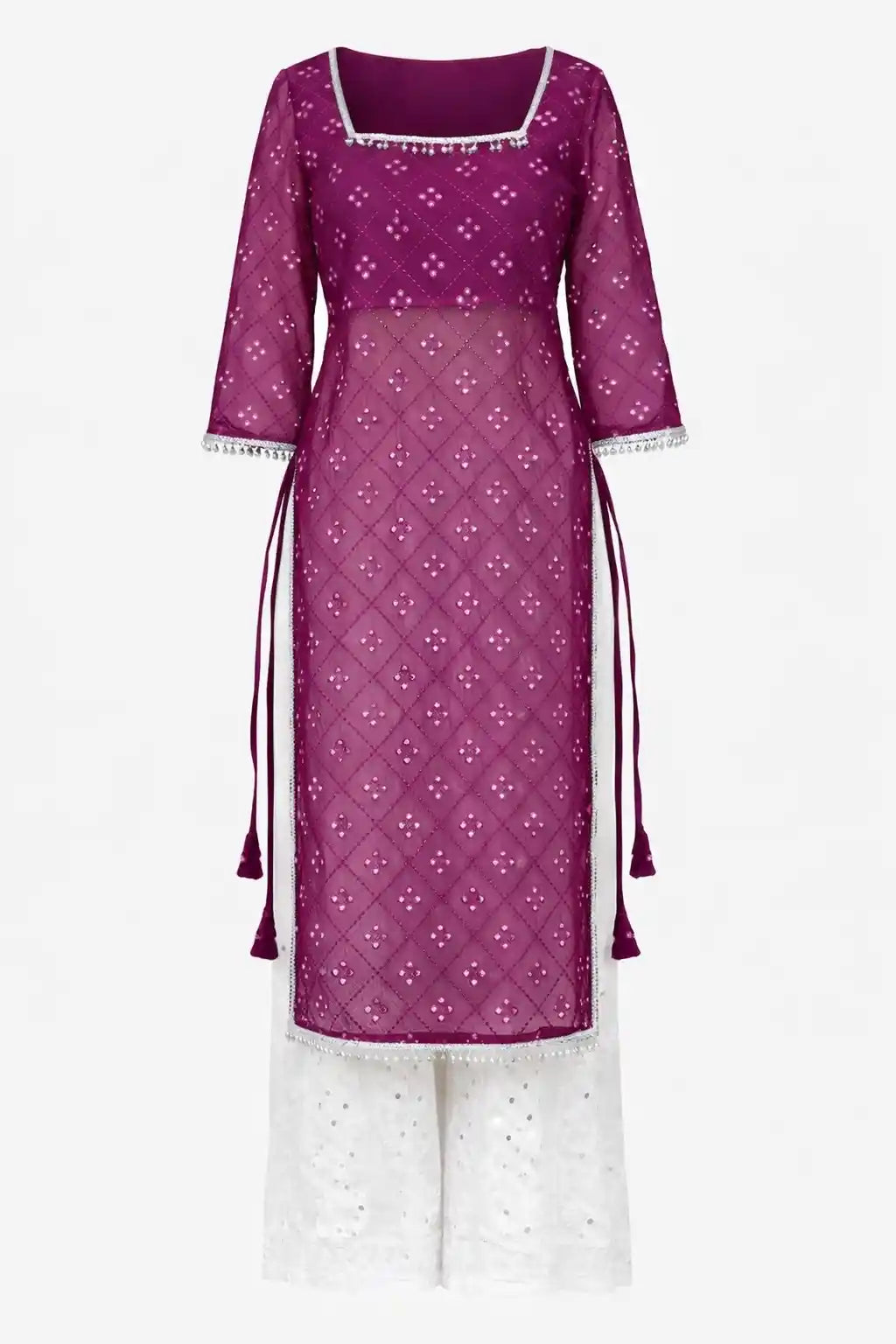 Shiraz Wine Gulnaz Embroidered Kurta