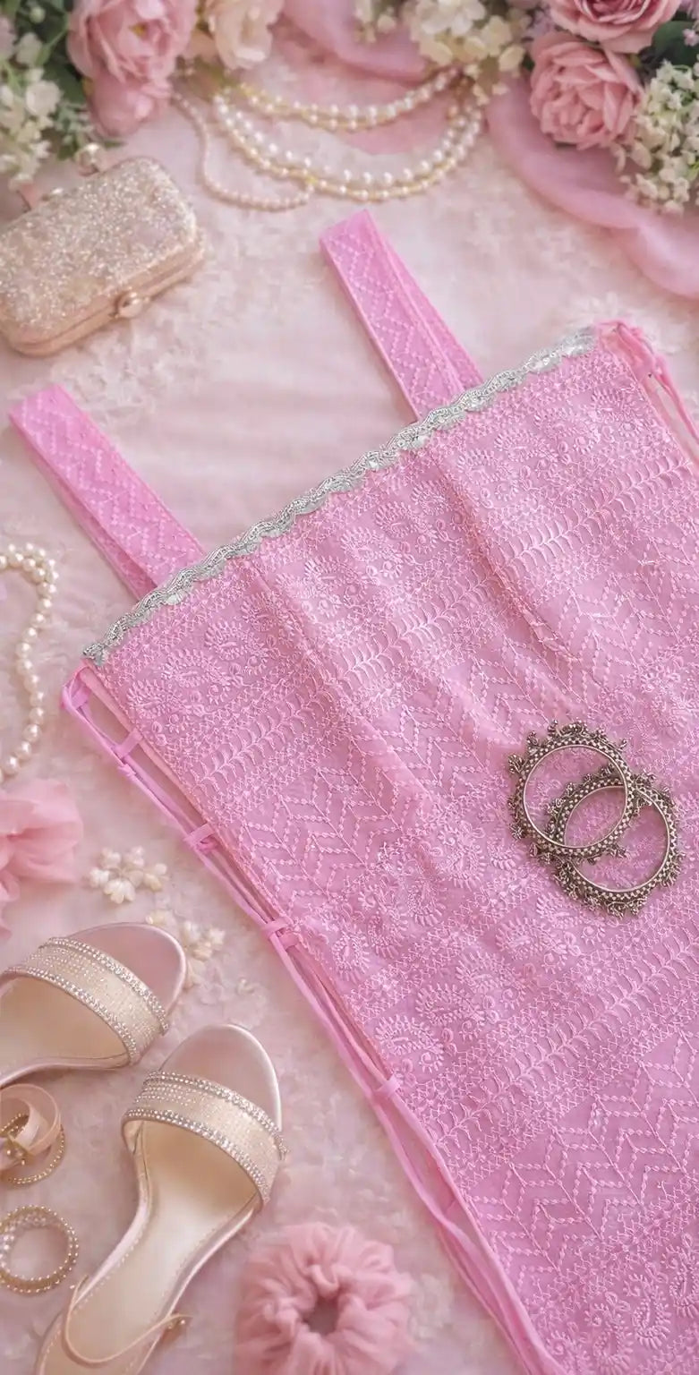 Dori Embroidered Pink Gulnaz Fit