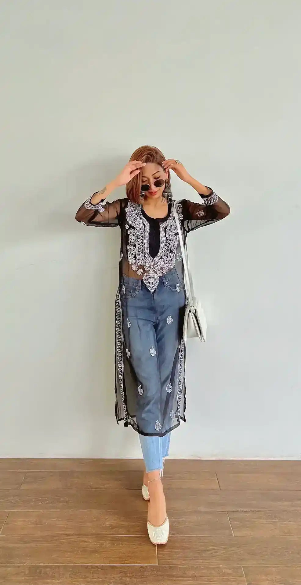 Classic Black Noor Chikan Kurta