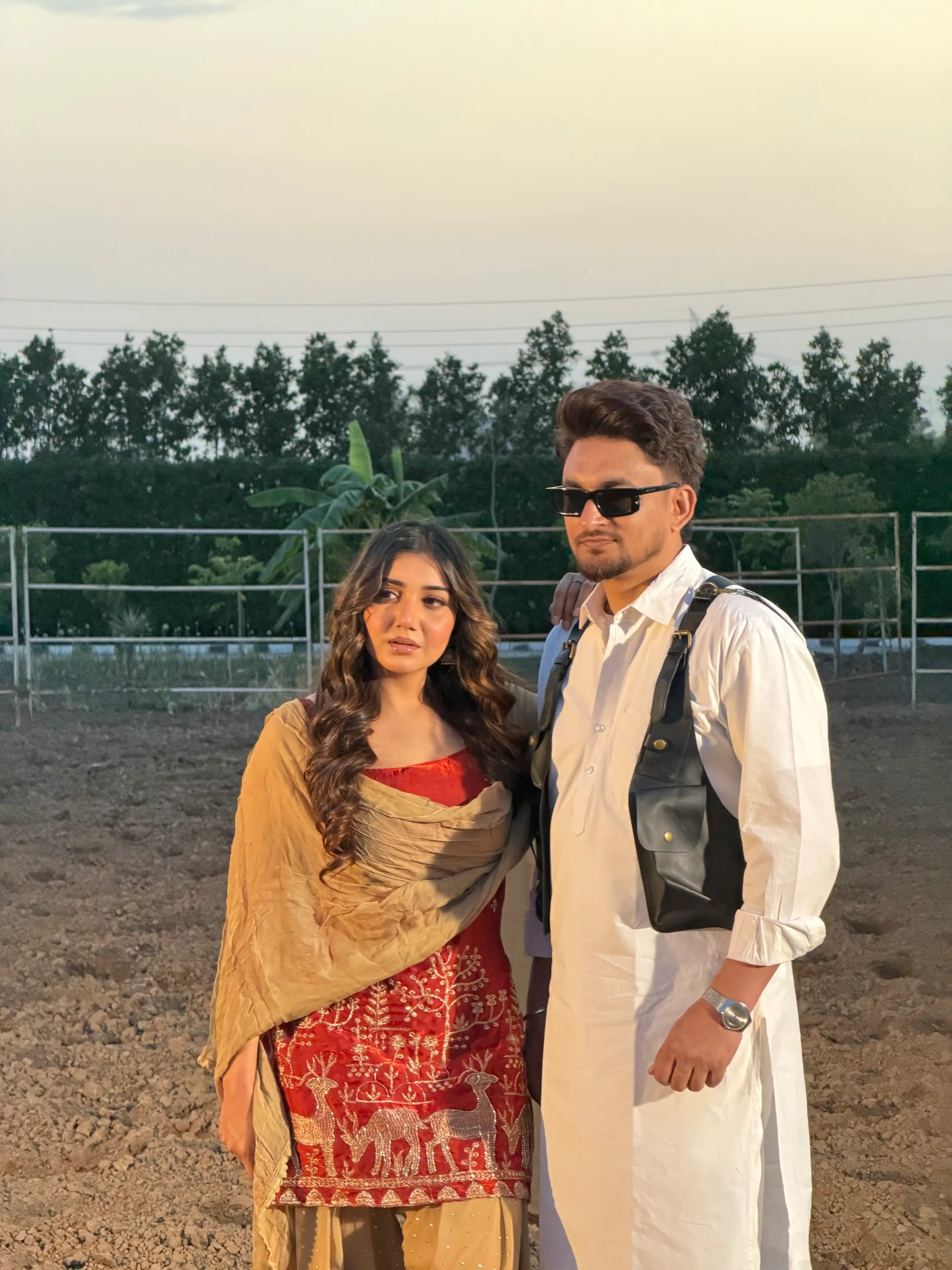 Scarlet Embroidered Motif Patiala Set