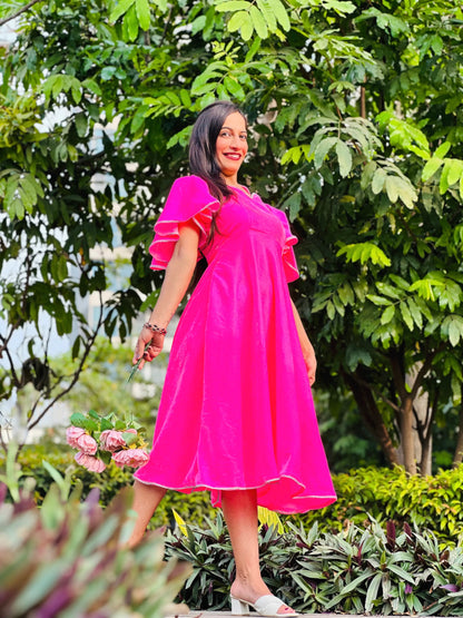 Neon Pink Twirl Dress