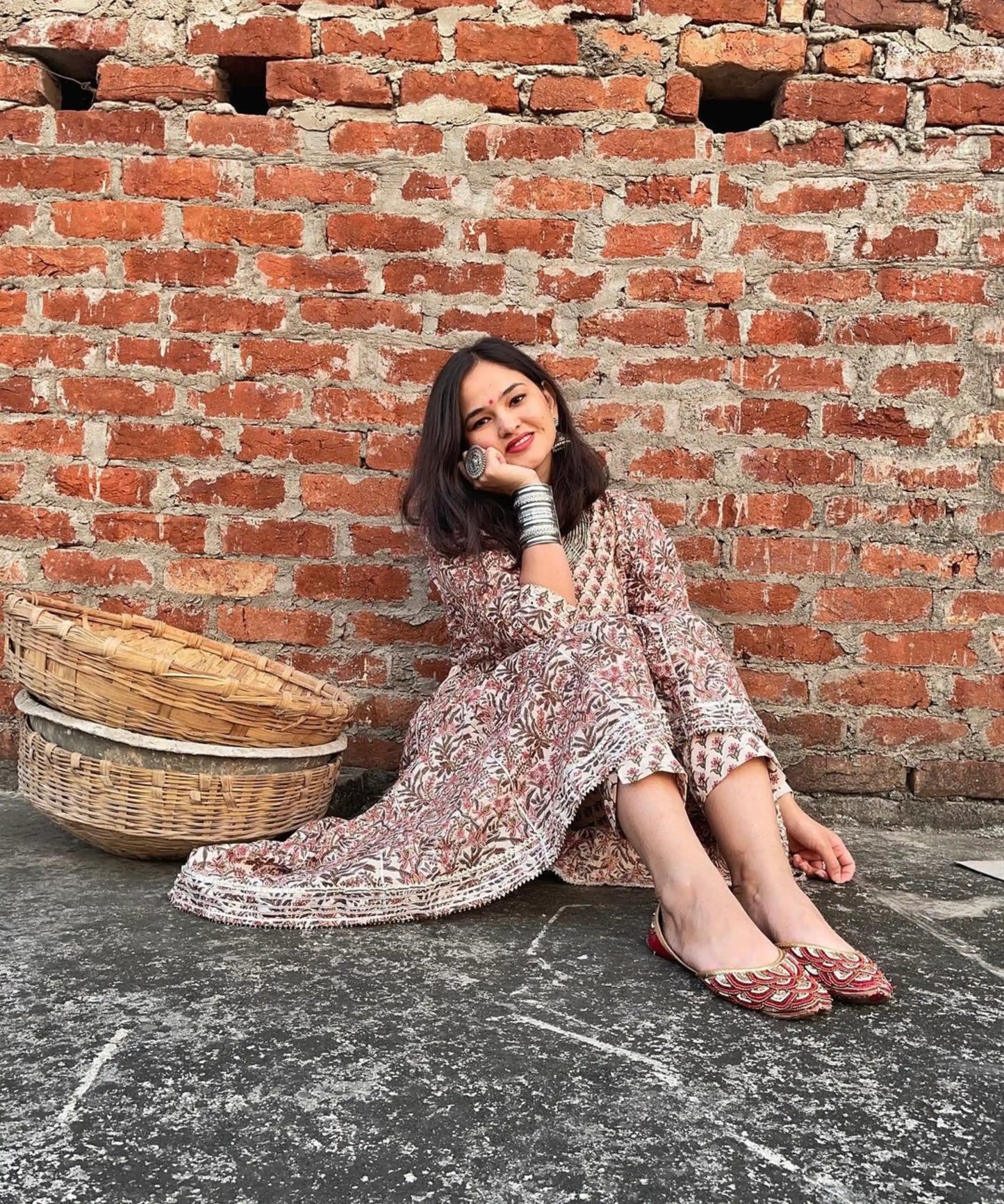 Jaipuri Meher Anarkali Suit Set