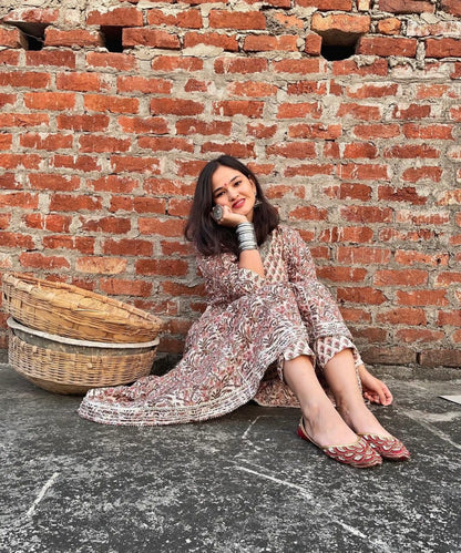 Jaipuri Meher Anarkali Suit Set