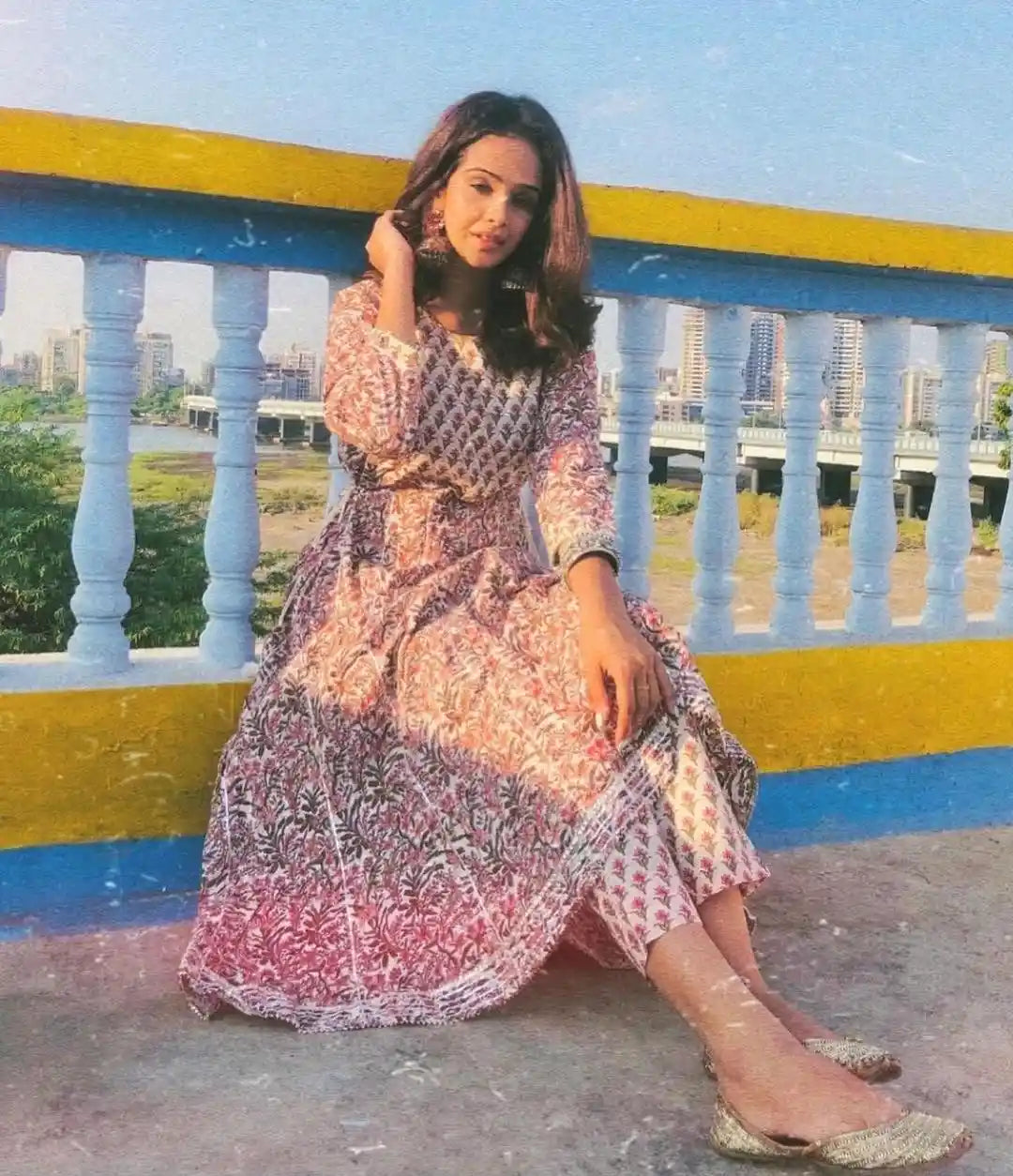 Jaipuri Meher Anarkali Suit Set