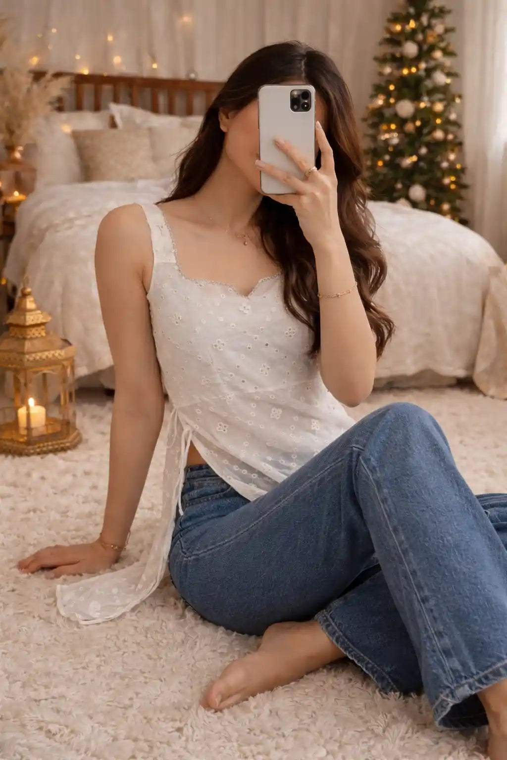Himani’s White Chikankari Mirror Kurta