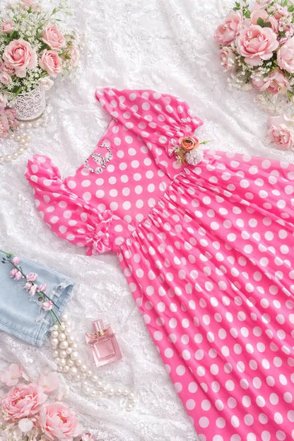Pretty In Pink Polka Twirl Dress
