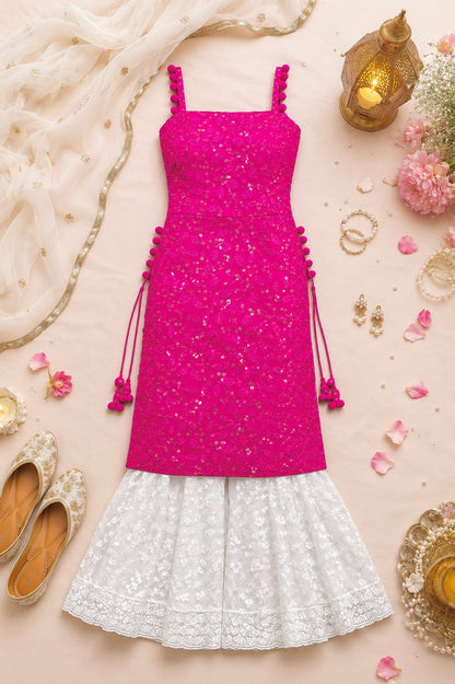 Fuchsia Blush Gulnaz Embroidered Kurta
