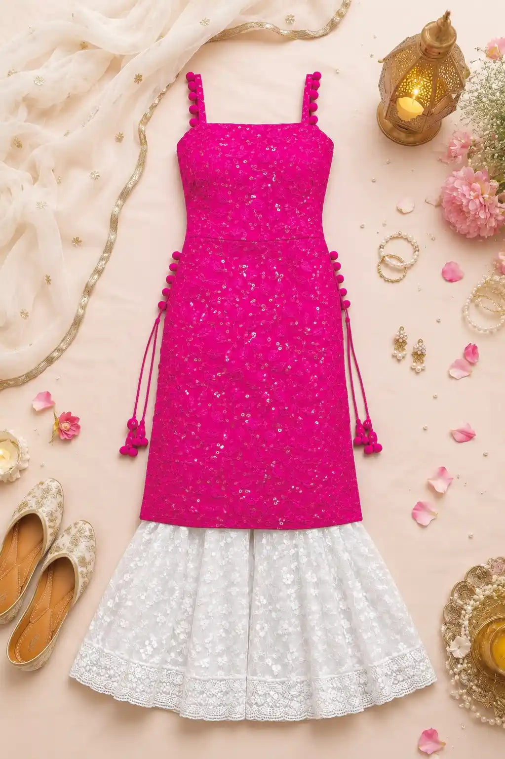 Fuchsia Blush Gulnaz Embroidered Kurta