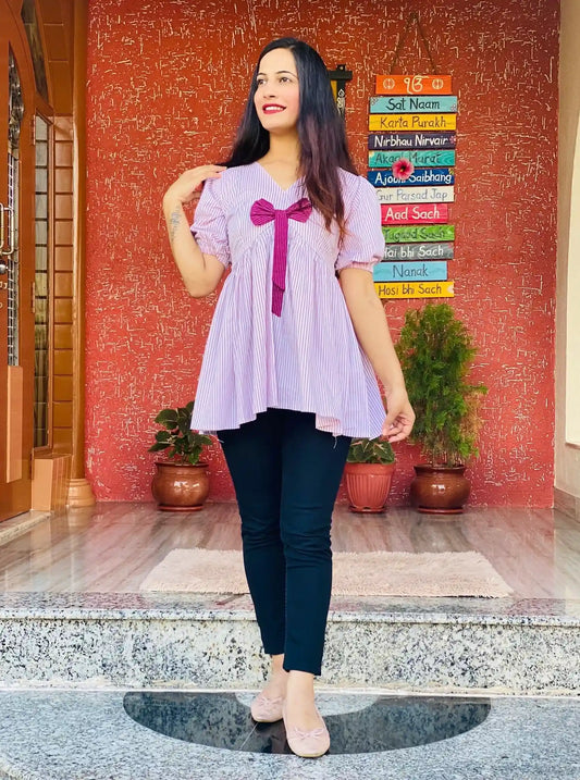 Lilac Charm Bow Top