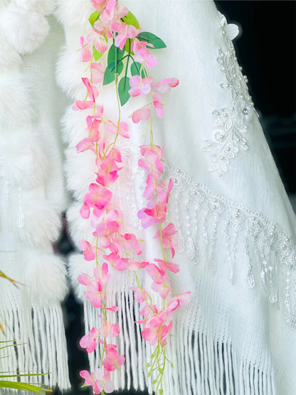 Soft White Fur Winter Cape