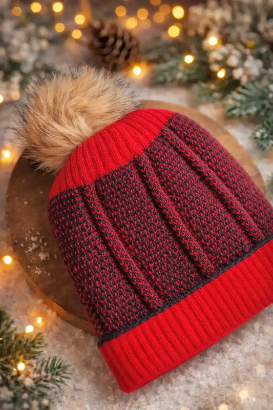 Handcrafted Toned Knitted Wool Cap
