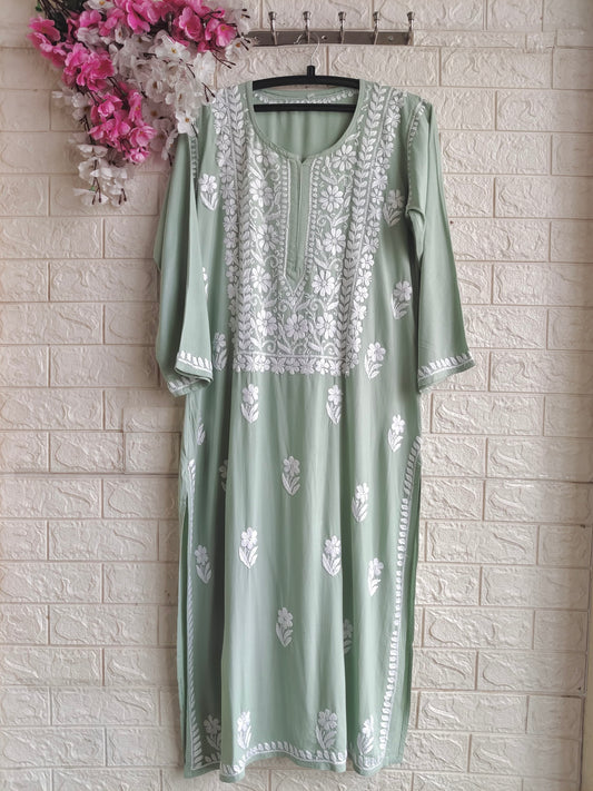 Noorani Green Chikan Kurta