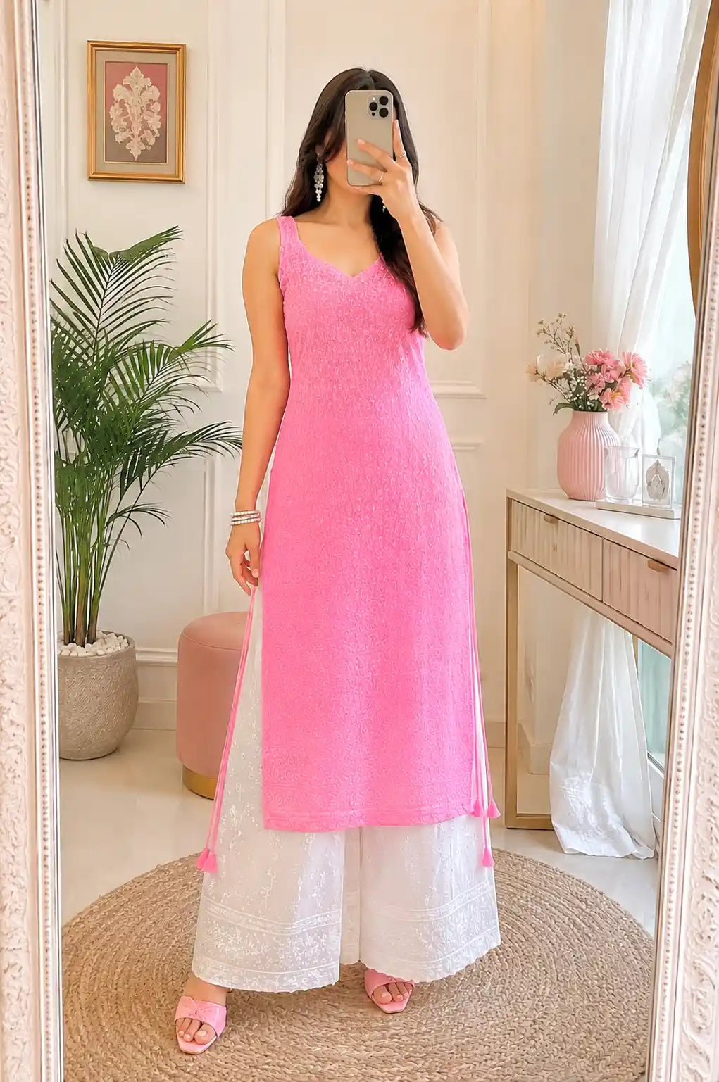 Blush Pink Sequence Gulnaz Kurta