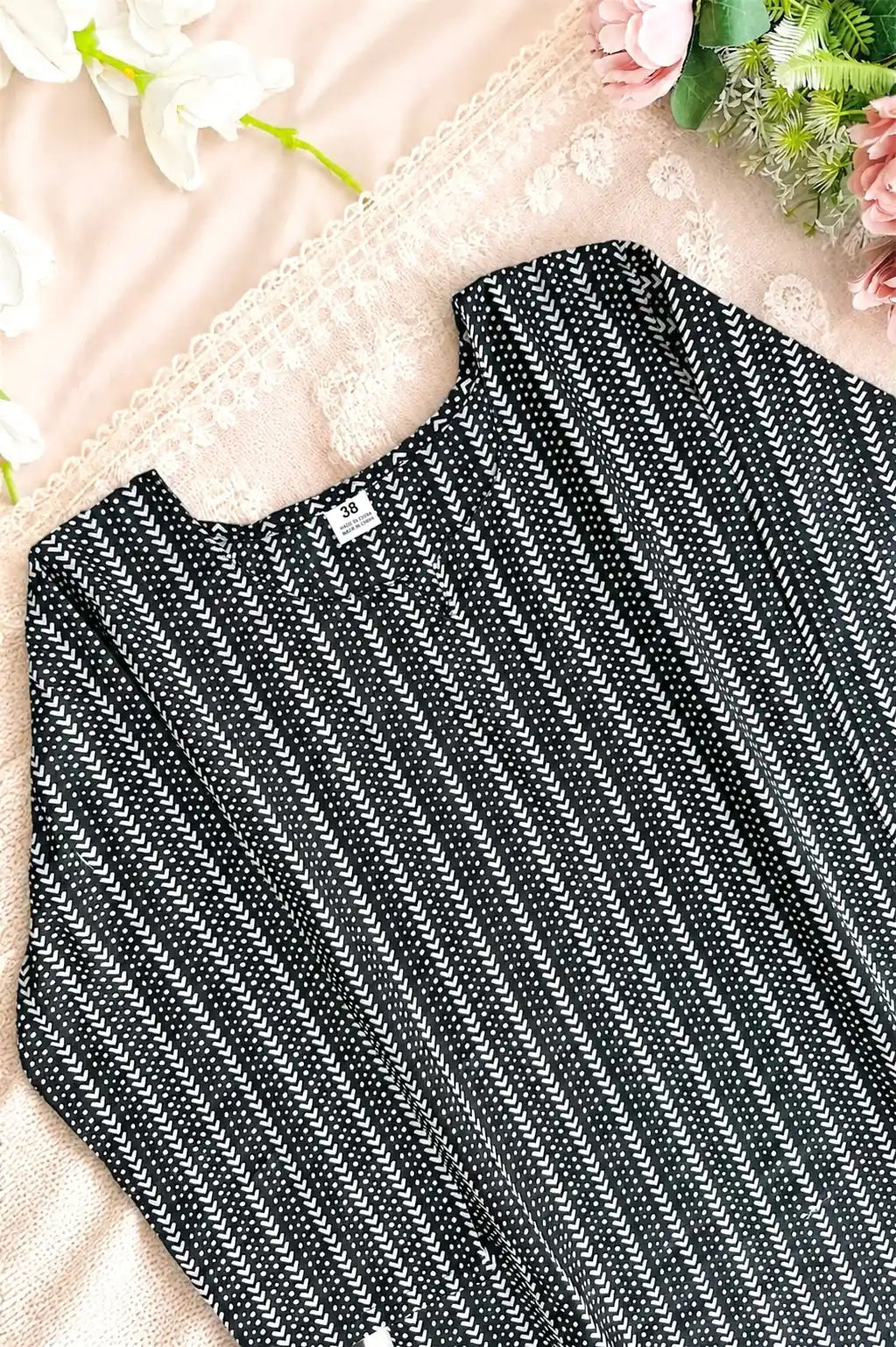 Classic Black Stripe Short Kurta