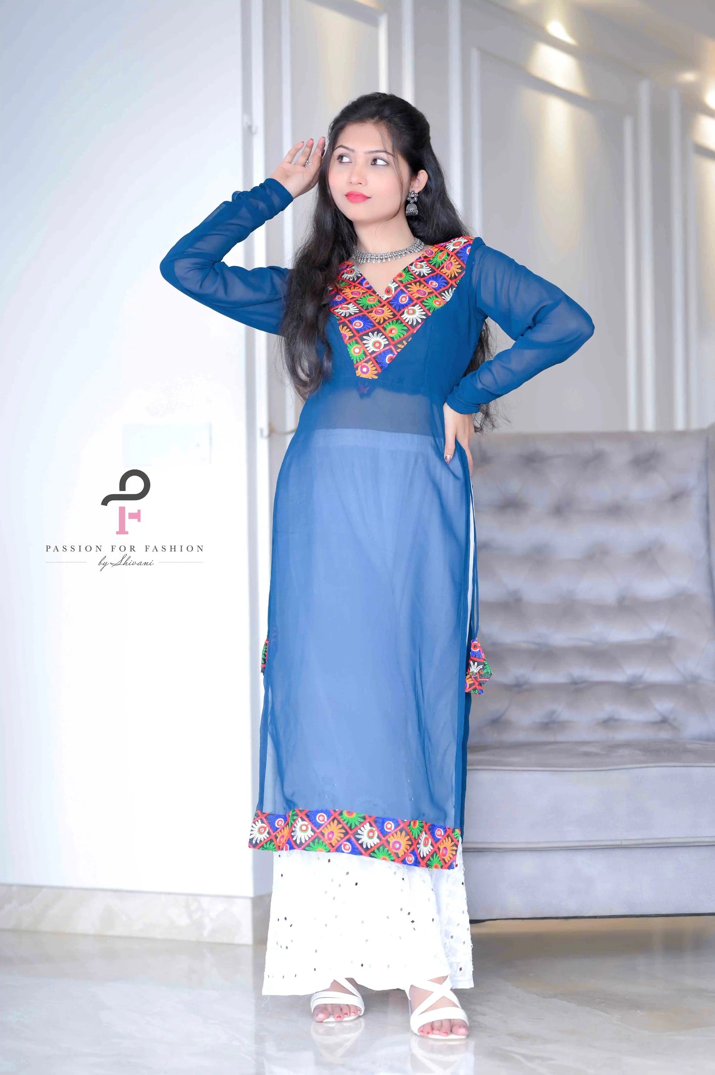 Charm Gamti Gulnaz Embroidered Kurta