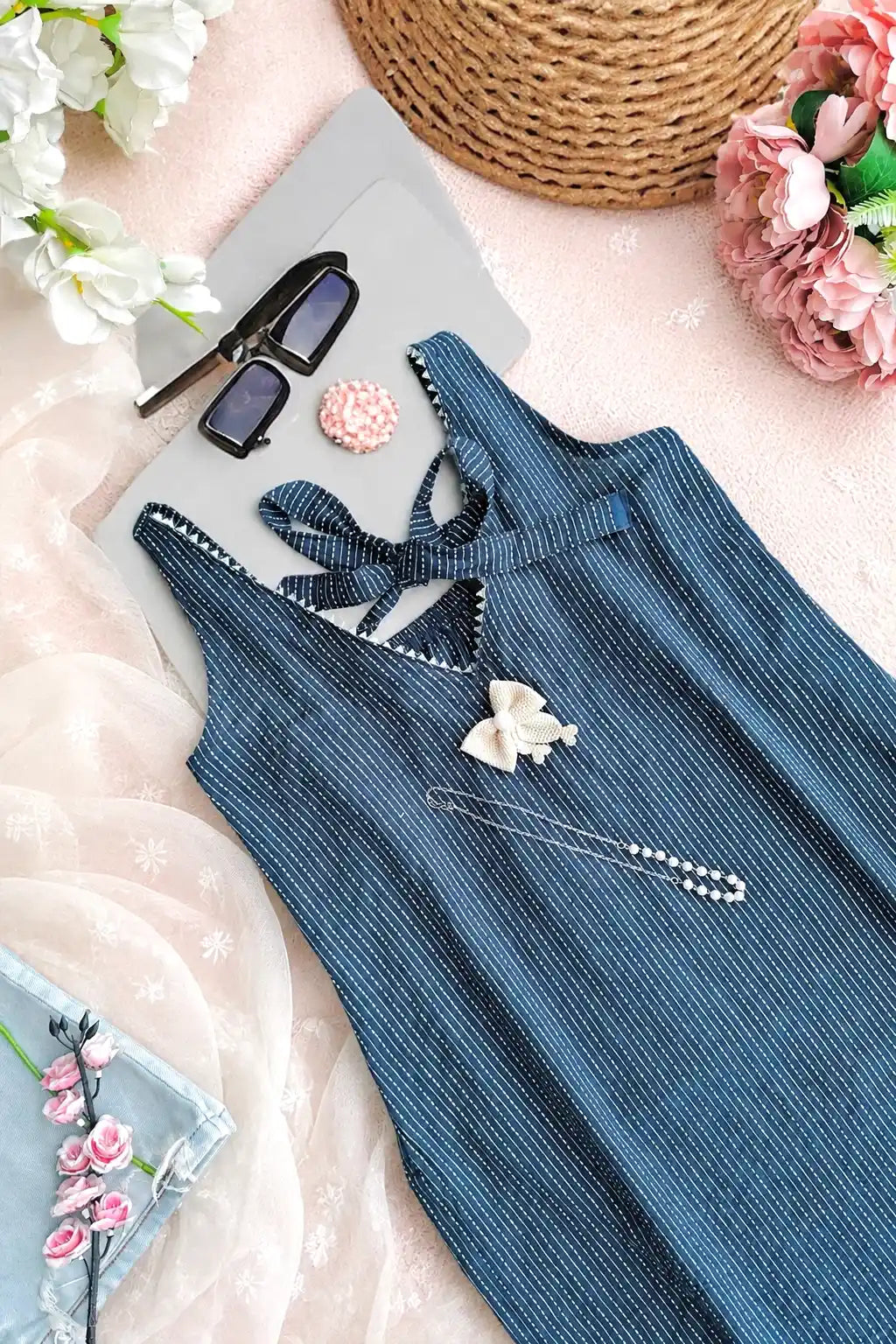 Midnight Stripes Short Kurta