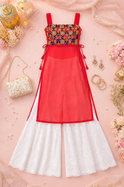 Hot Red Dori Gamti Gulnaz Kurta