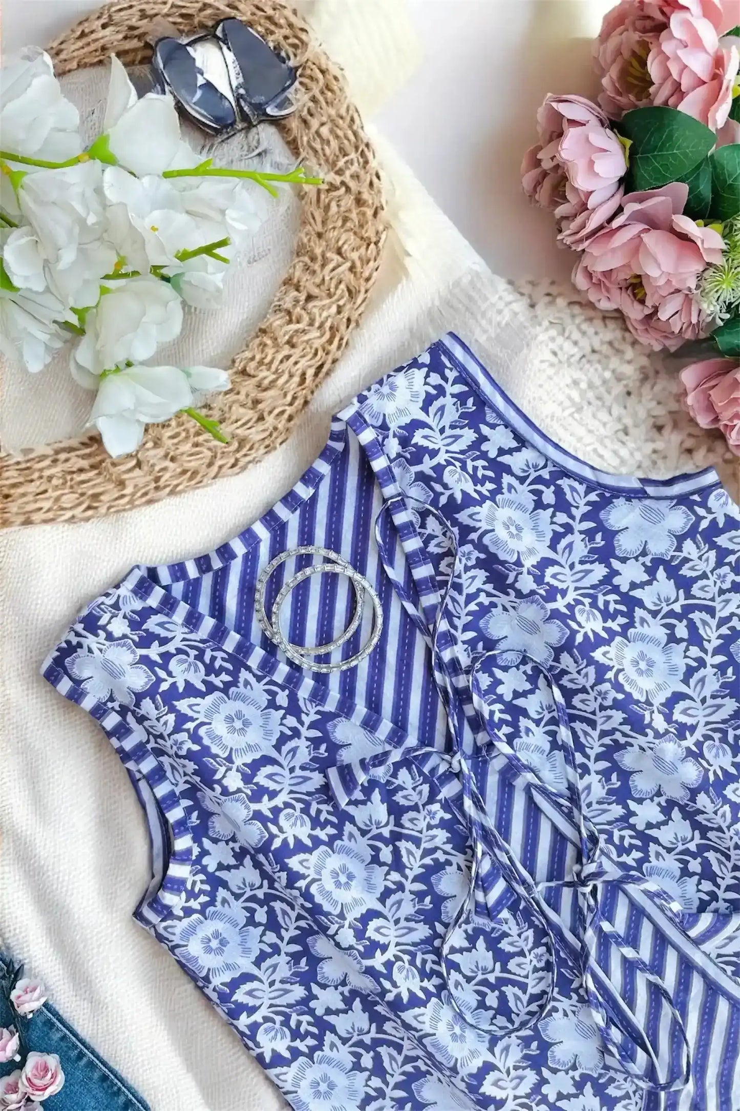 Vintage Lilac Ajrakh Jaipuri Jacket