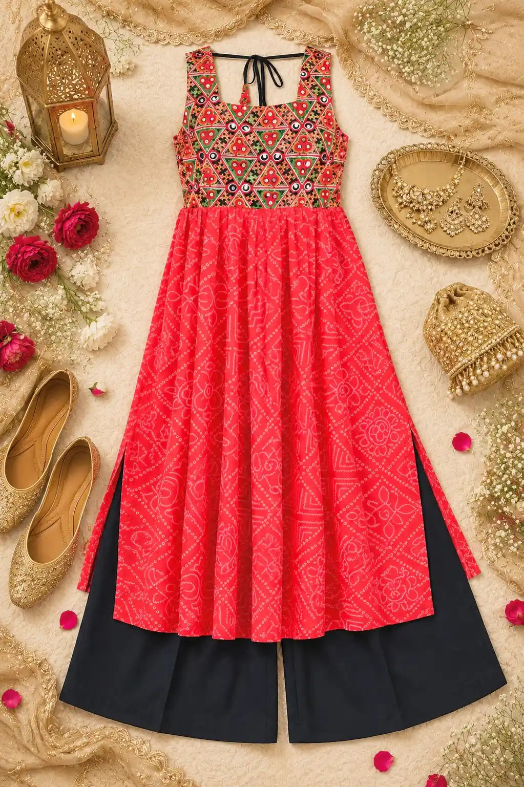 Bloom Bandhej Gulnaz Gamti Kurta