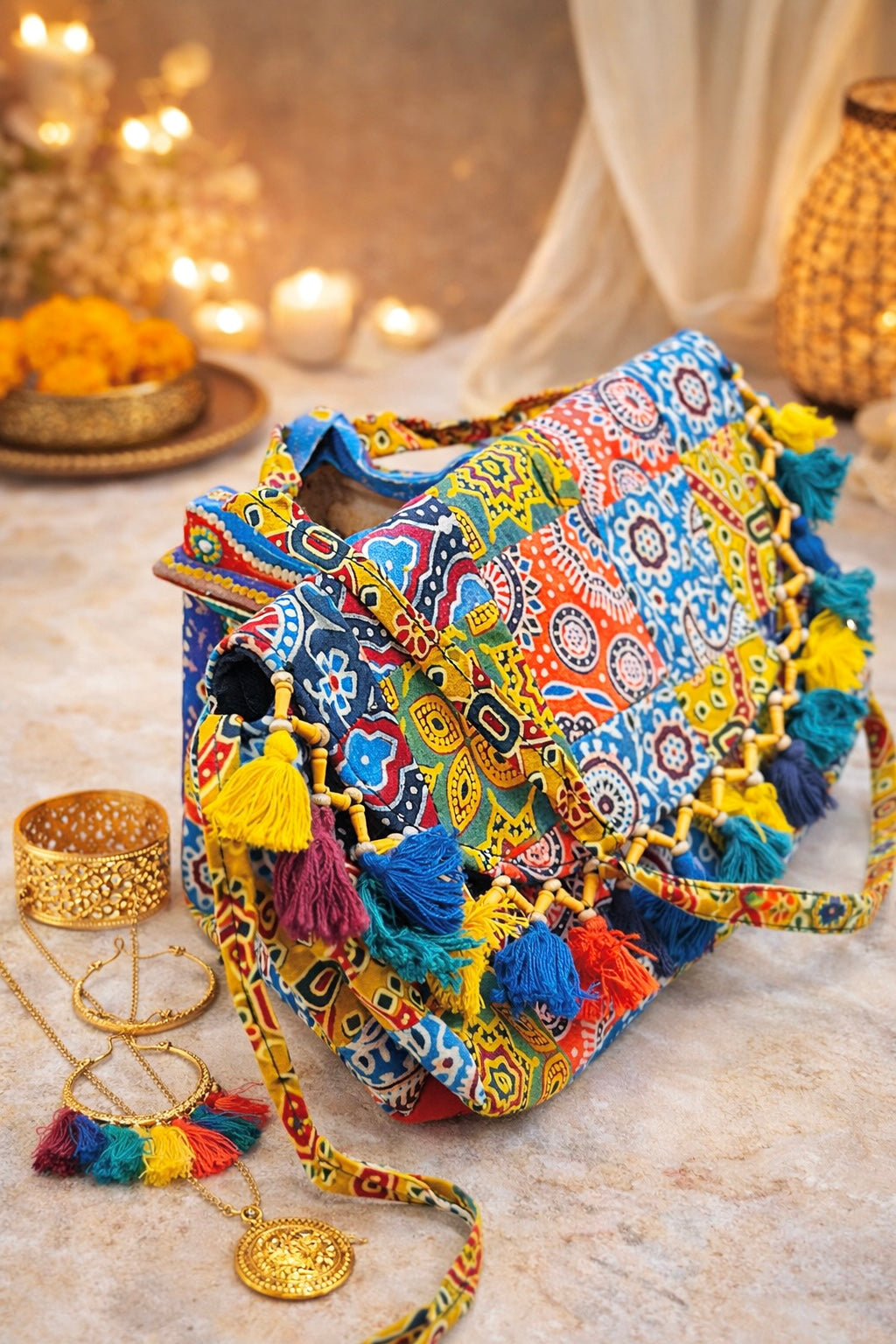 Patchwork Boho Jaipuri Sling Bag