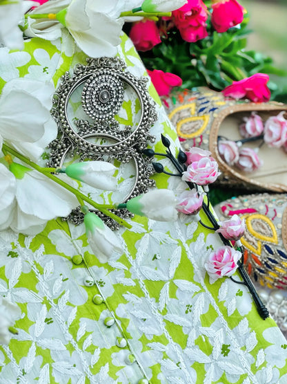 Blush Green Aliya Mul Slit Kurta