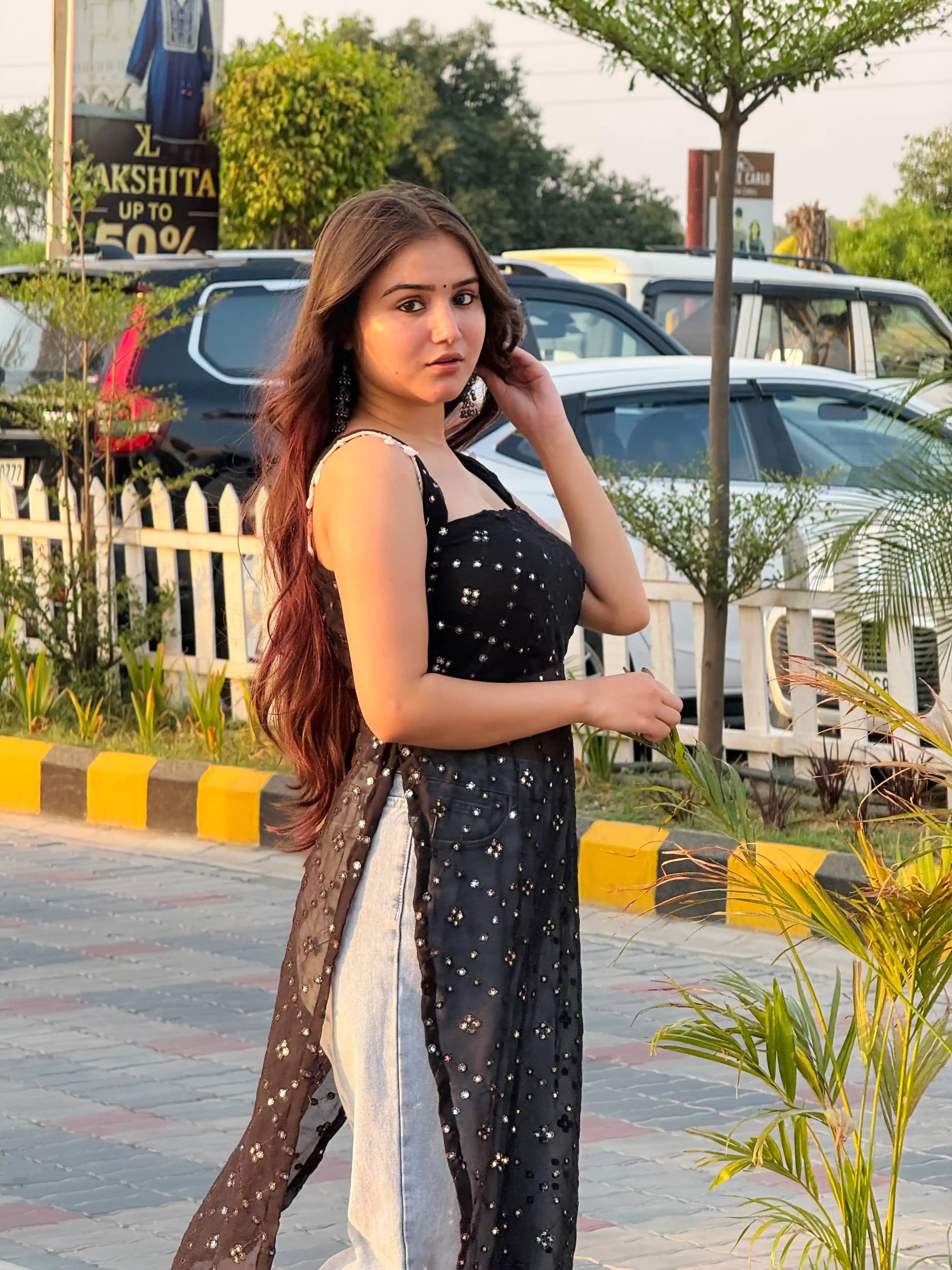 Upasna’s Black Embroidered Gulnaz Kurta