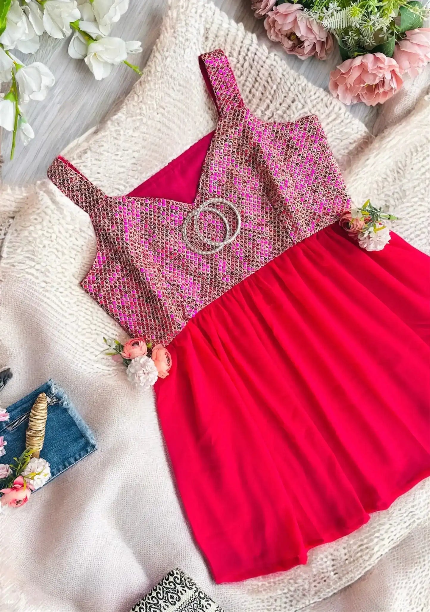 Pink Radiance Sequin Peplum