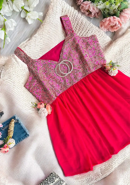 Pink Radiance Sequin Peplum