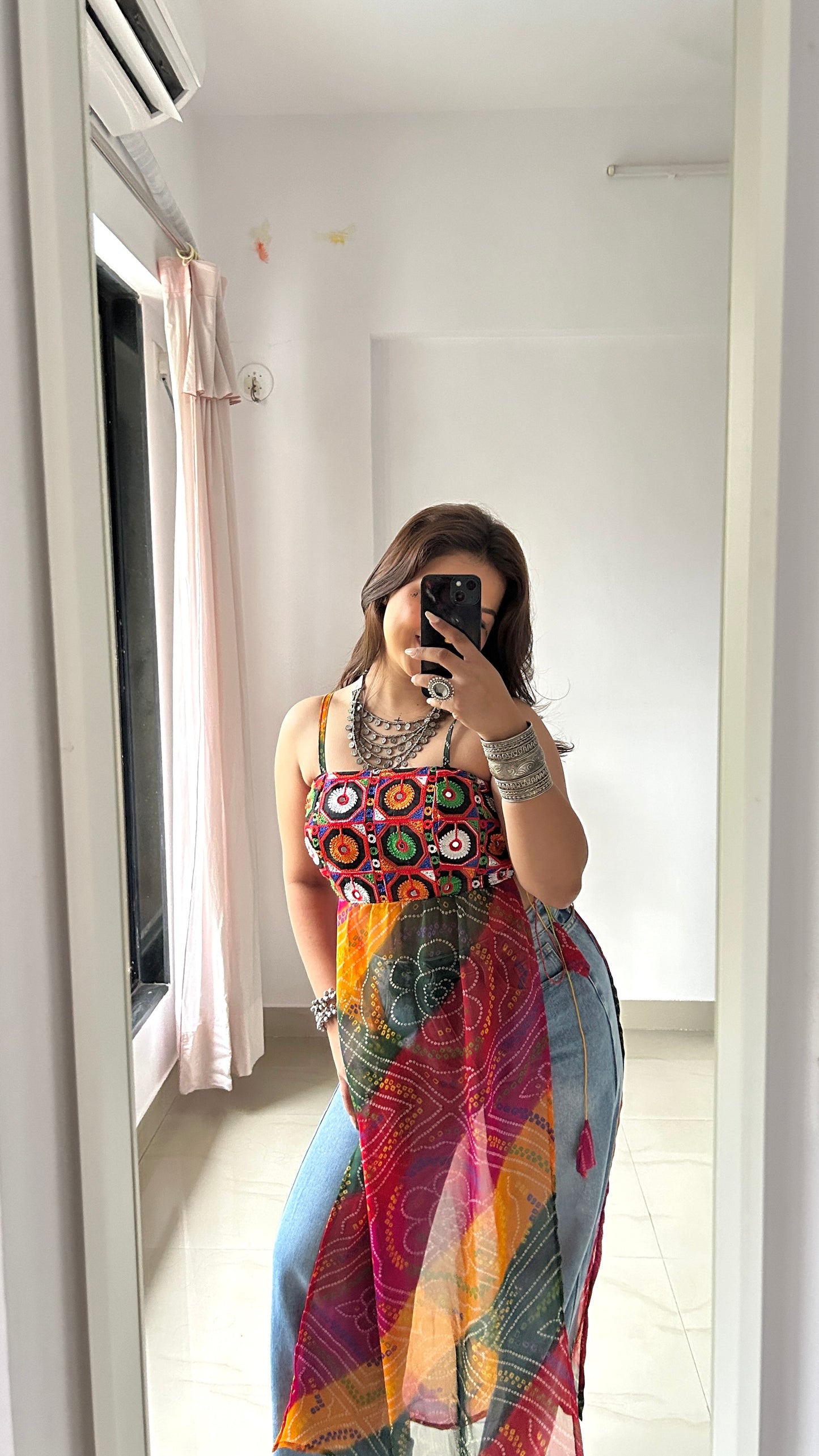 Ayesha’s Boho Bloom Bandhej Tie Kurti