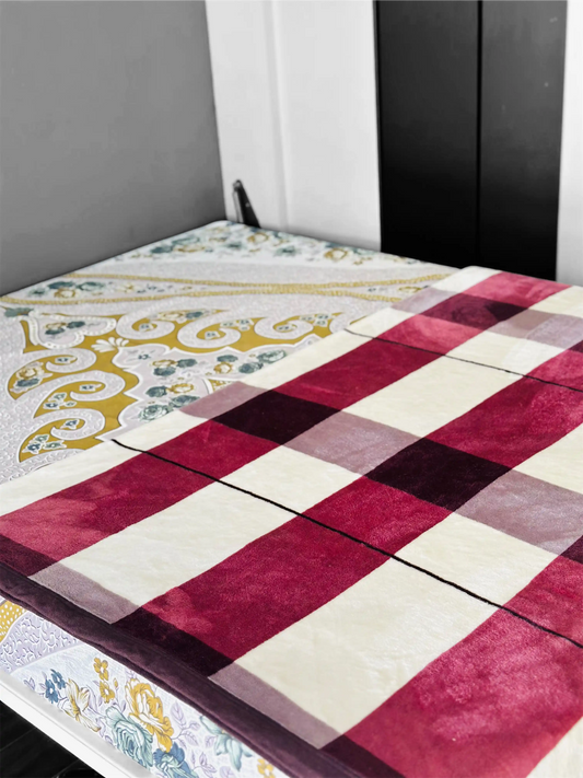 Berry Comfort Checkered Soft Blanket