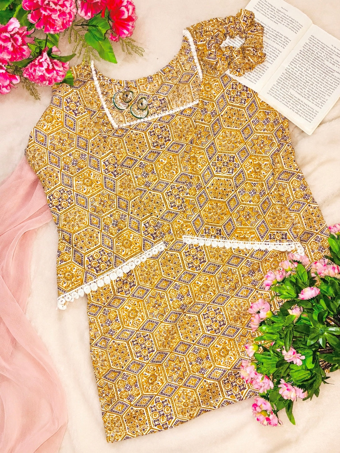 Gulnaz Brown Vintage Mosaic Kurti