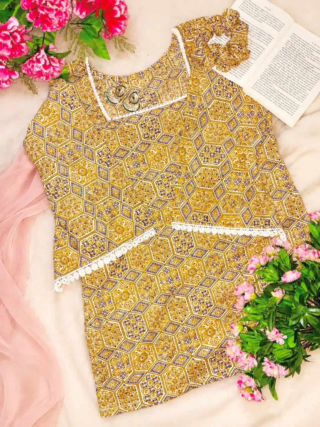 Gulnaz Brown Vintage Mosaic Kurti