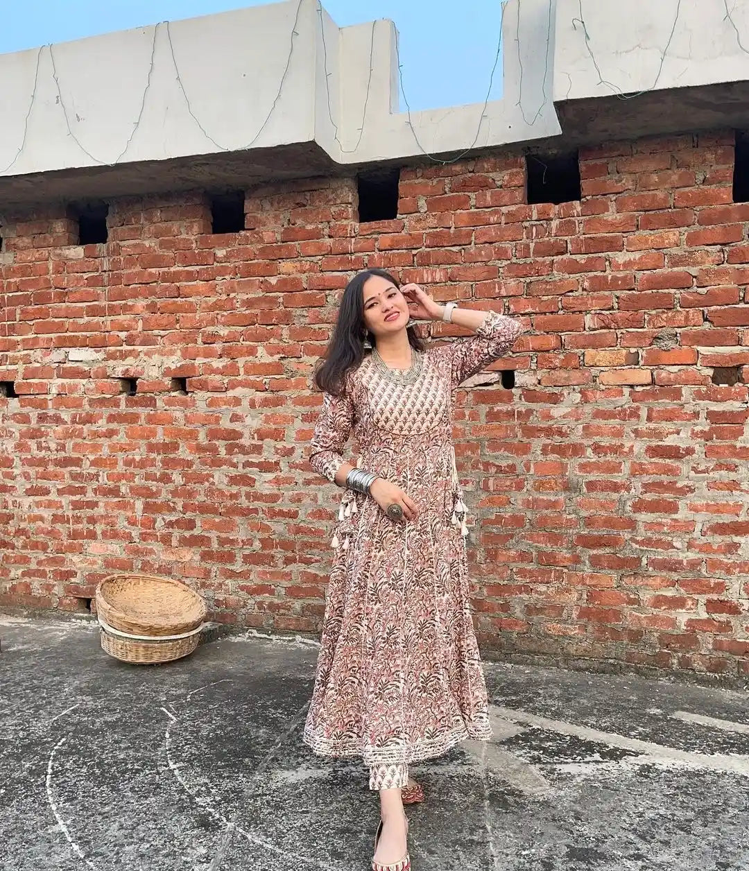 Jaipuri Meher Anarkali Suit Set