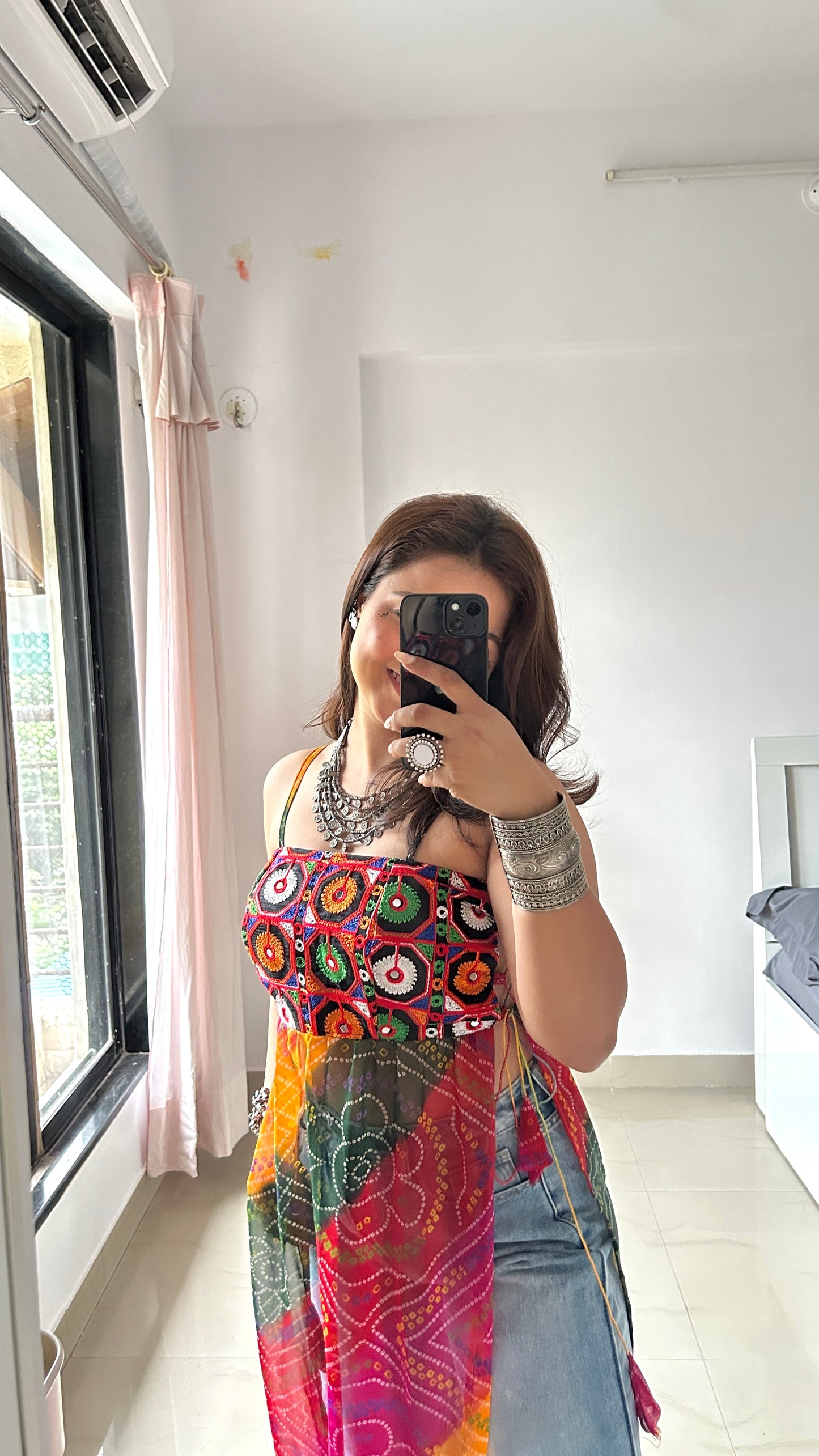 Ayesha’s Boho Bloom Bandhej Tie Kurti