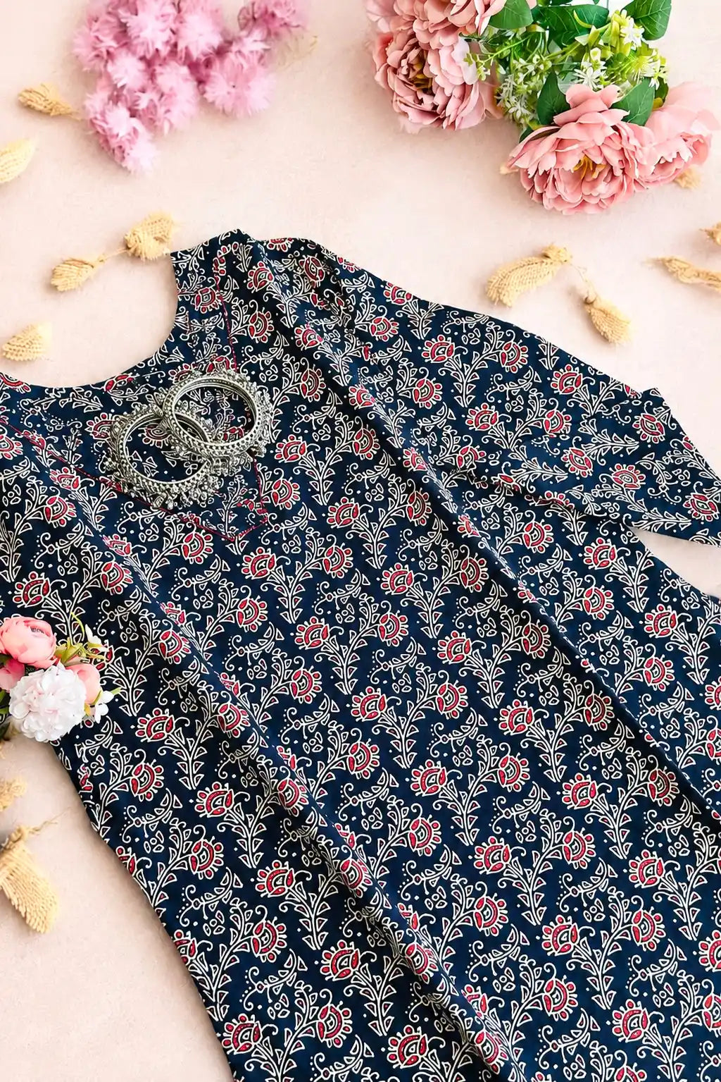 Dark Blue Mul Budget Kurta