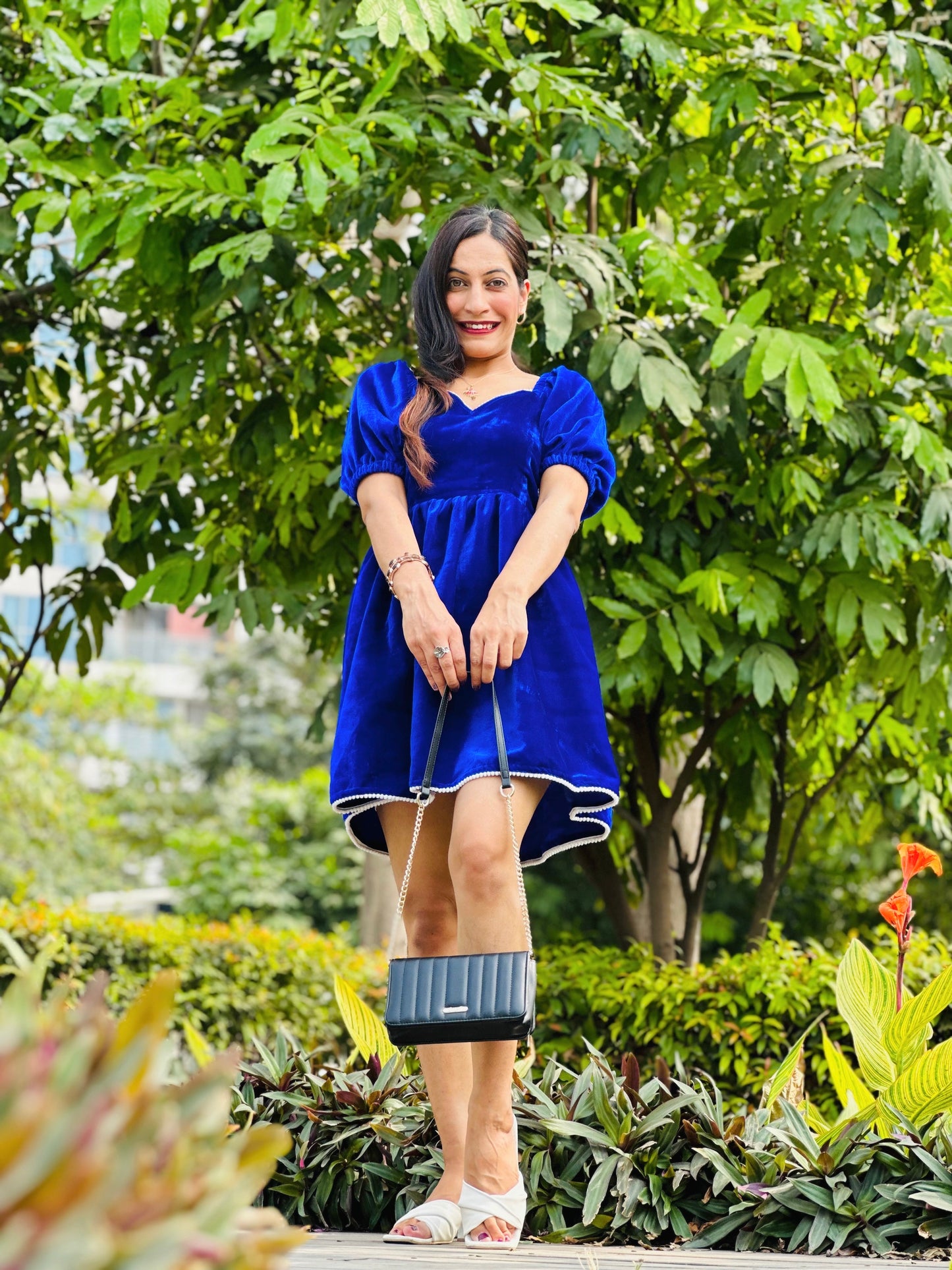 Royal Sapphire Velvet Dress