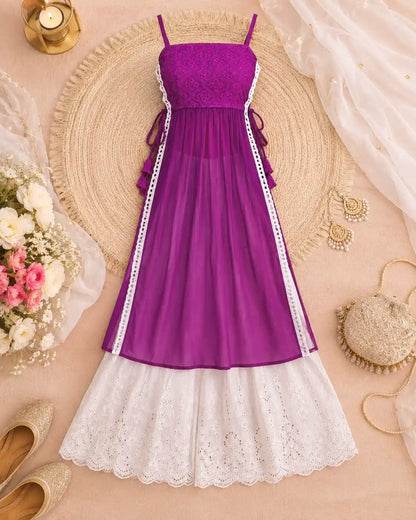Rosy Wine Gulnaz Embroidered Kurta