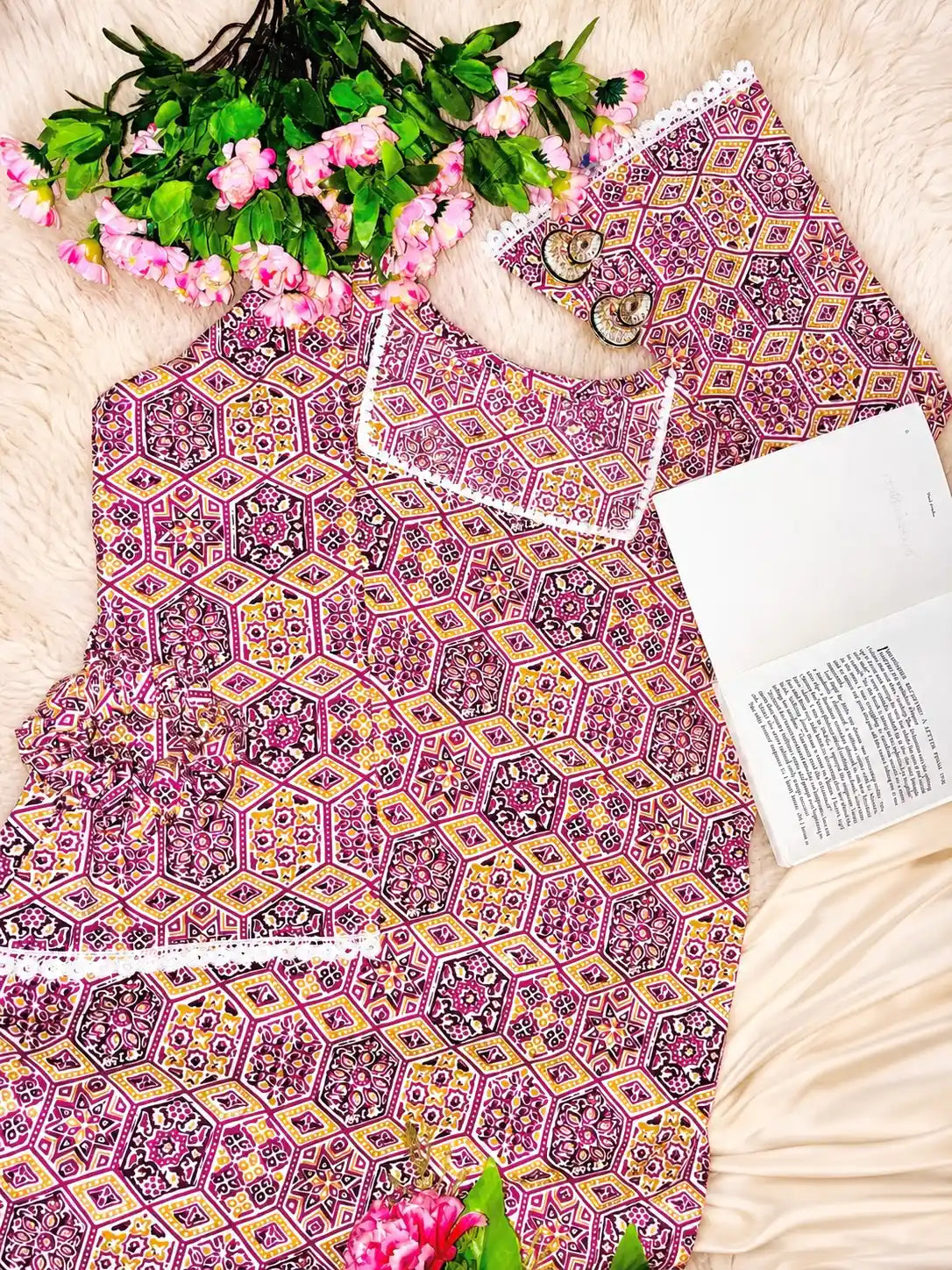 Gulnaz Vintage Mosaic Cotton Kurti