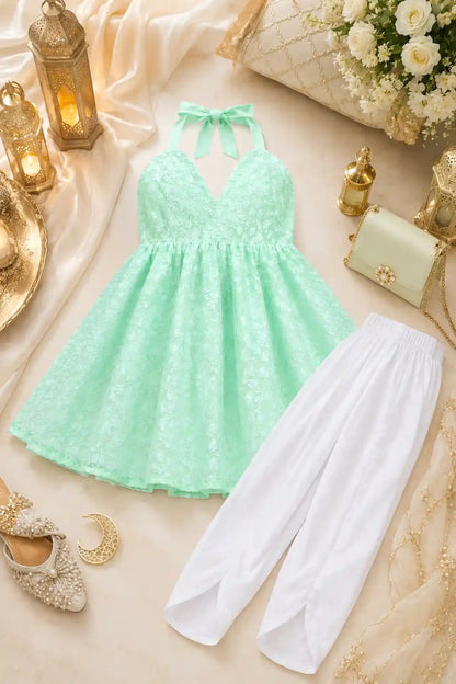 Blush Green Gulnaz Peplum Top
