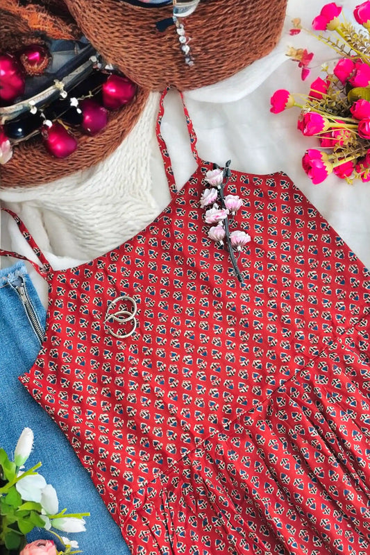 Soft Cotton Maroon Peplum Top
