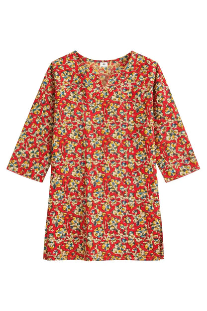Classic Maroon Kalamkari Short Kurta