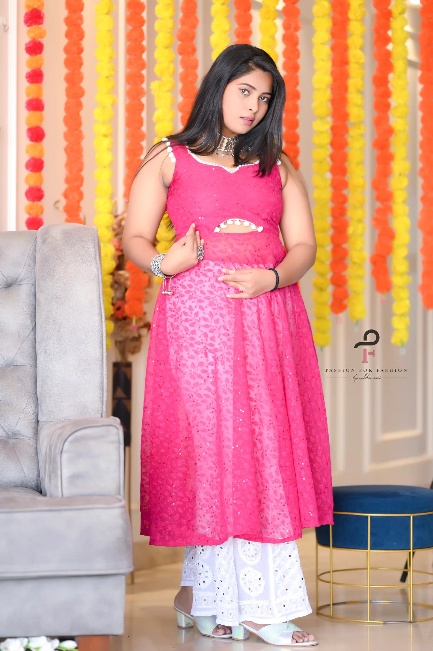 Blush Pink Embroidered Gulnaz Anarkali