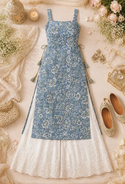 Grey Kalamkari Jaipuri Gulnaz Kurta