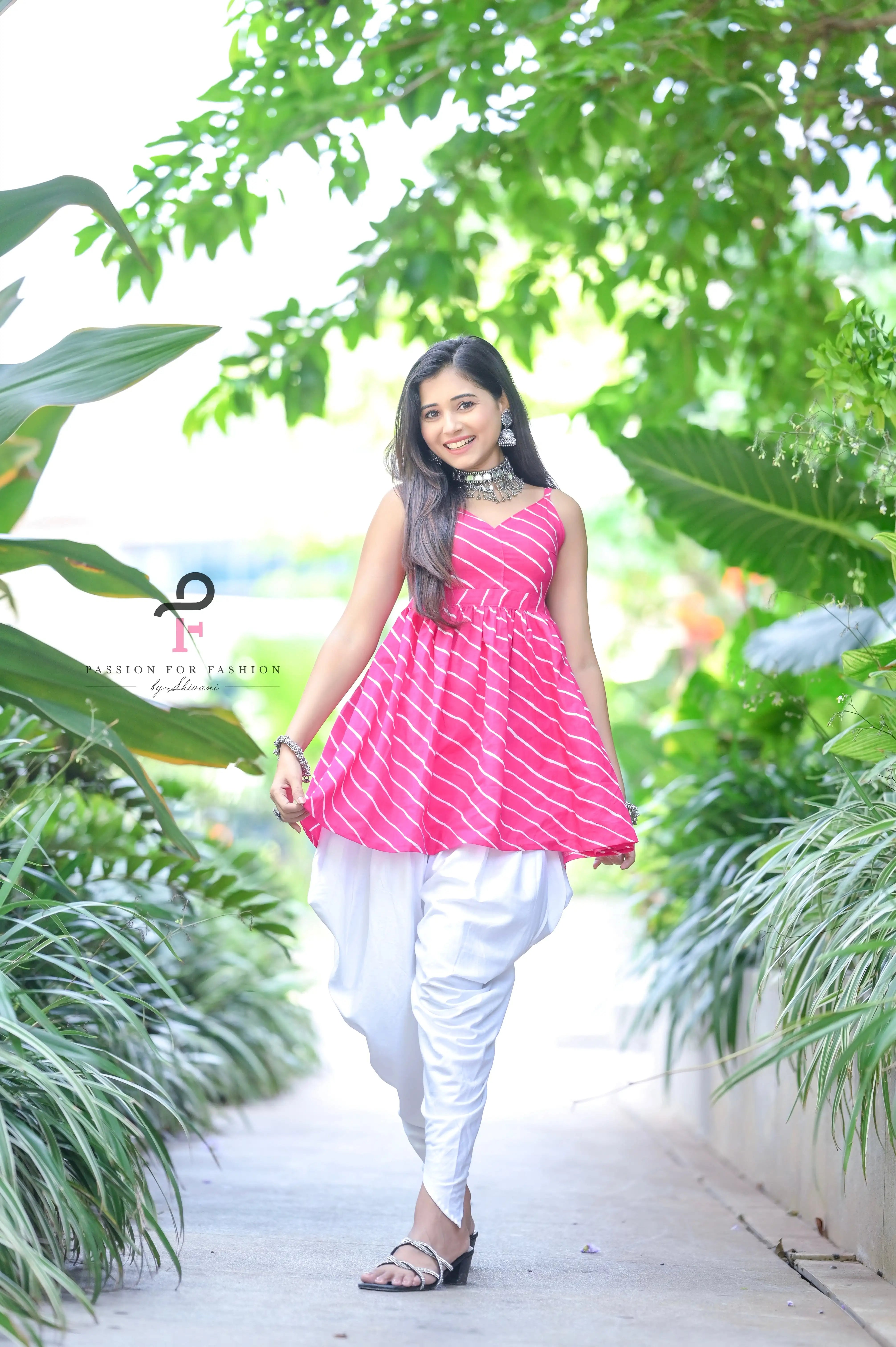 Blush Pink Lehriya Gulnaz Peplum